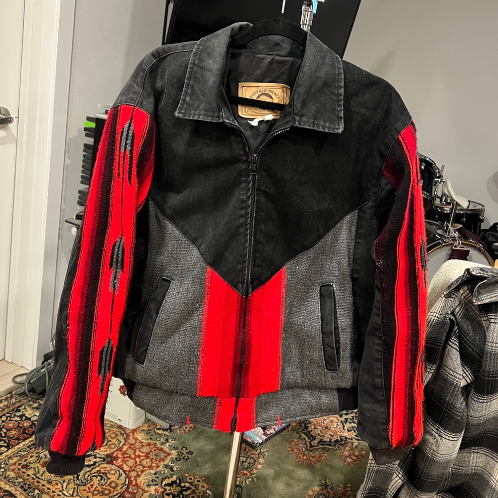 VINTAGE Western Style Denim Jacket Carhartt Aztec Santa Fe Like